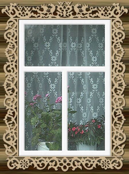 Intra απο ξύλο plywood 3mm-4mm πάχος - Σχεδιασμός Ξύλινου Παραθύρου Platband Δίασταση 30x30 cm Intraeaxys-lopqedz7