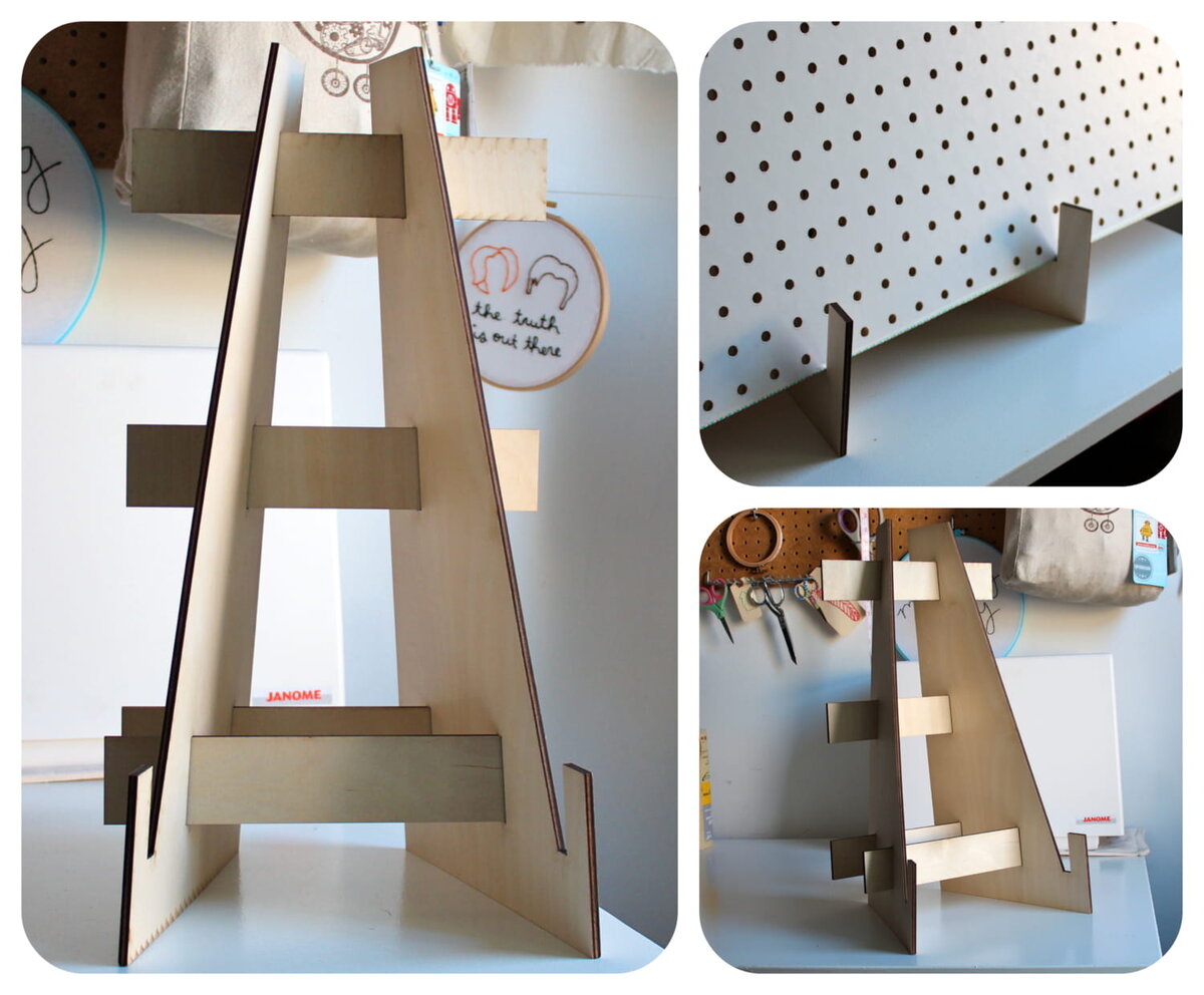 Intra απο ξύλο plywood 3mm-4mm πάχος - Στάση επίδειξης Pegboard Pegboard Easel Δίασταση 30x30 cm Intraeaxys-eo20gp67