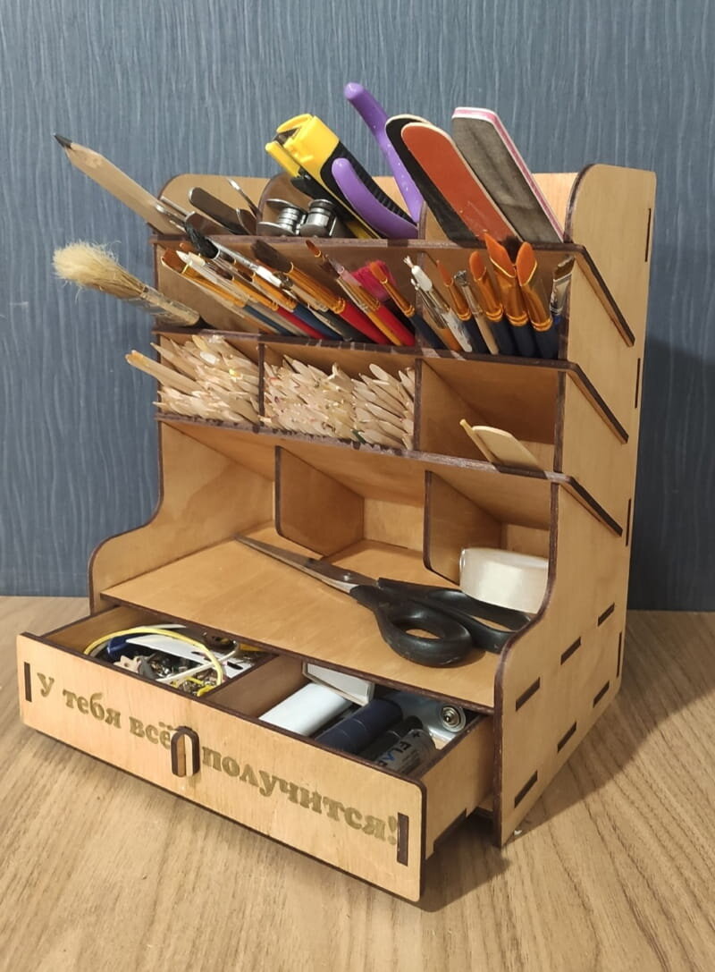 Intra απο ξύλο plywood 3mm-4mm πάχος - Συρτάρι αποθήκευσης Desk Craft Organizer Δίασταση 30x30 cm Intraeaxys-yon0kdg7