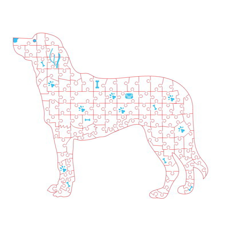 Intra απο ξύλο plywood 3mm-4mm πάχος - Παζλ για σκύλους Δίασταση 30x30 cm Intraeaxys-pok3eq97