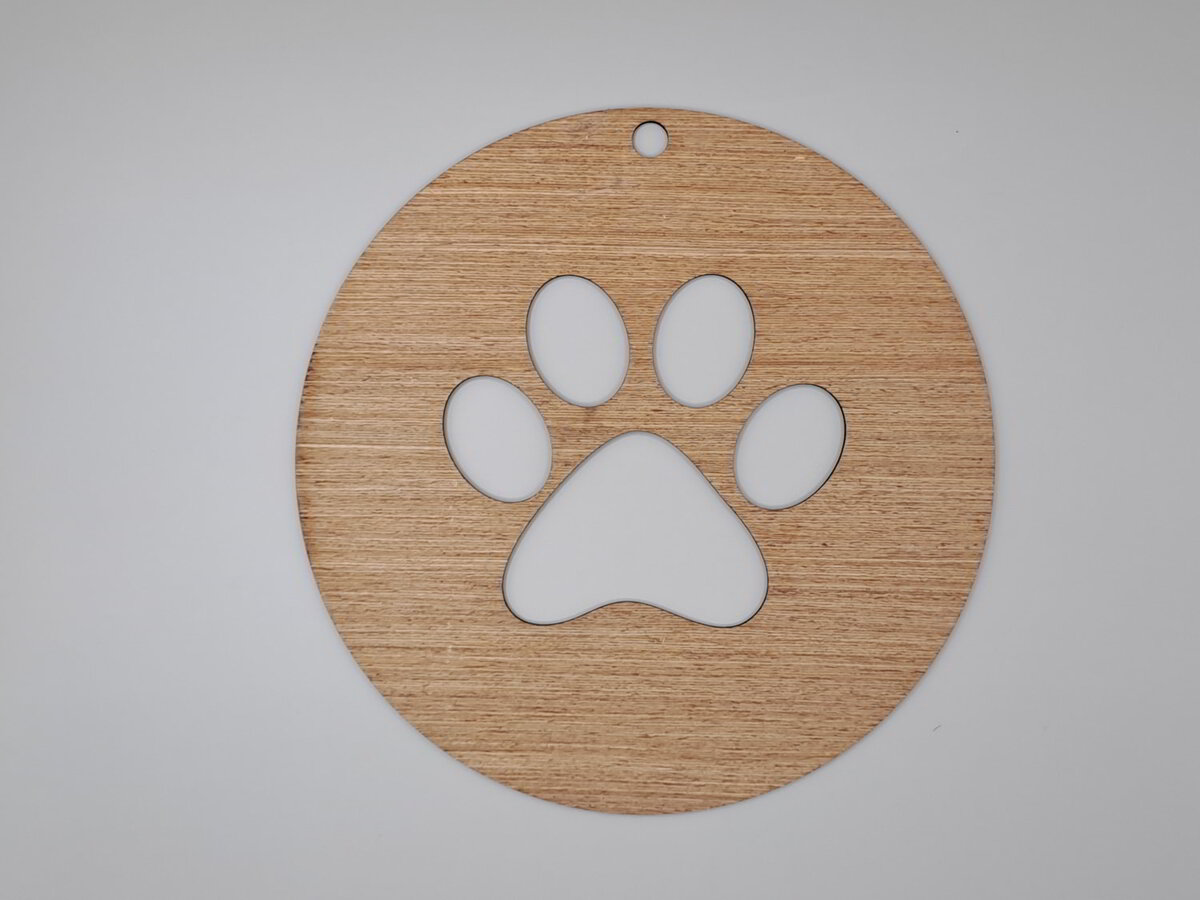 Intra απο ξύλο plywood 3mm-4mm πάχος - Διακόσμηση με στάμπα σκύλου Χριστουγεννιάτικη διακόσμηση Δίασταση 30x30 cm Intraeaxys-075y20mo