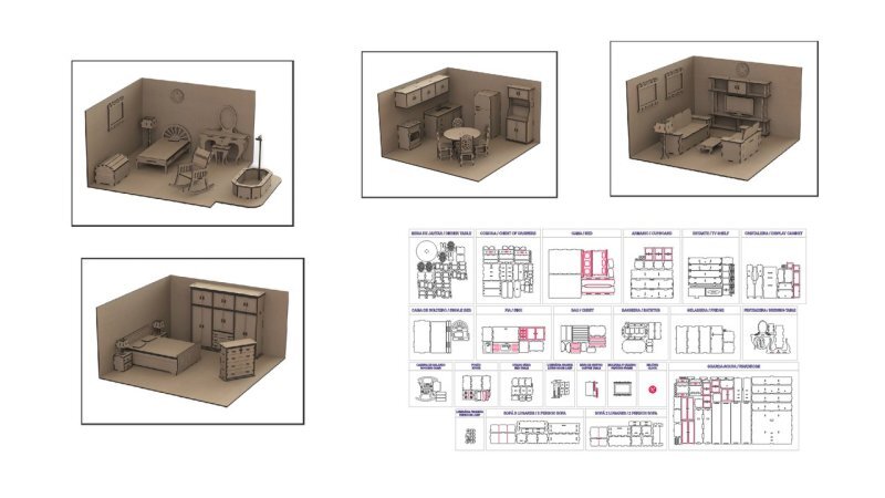 Intra απο ξύλο plywood 3mm-4mm πάχος - Σετ Έπιπλα Κουκλόσπιτου για Παιδιά Δίασταση 30x30 cm Intraeaxys-r7v6m9ko