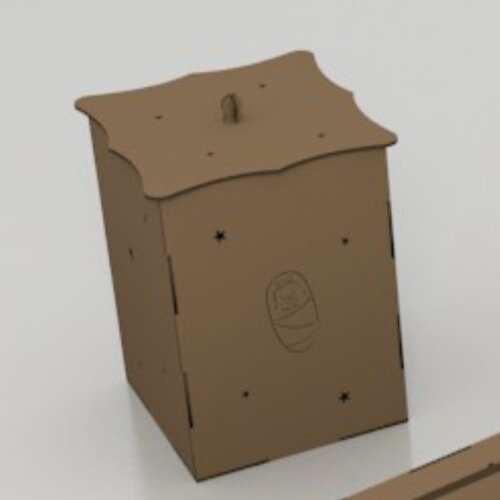 Intra απο ξύλο plywood 3mm-4mm πάχος - Σκουπιδοτενεκέ Παιχνίδι μωρού για νήπια Mdf 3mm Δίασταση 30x30 cm Intraeaxys-qomm8eko