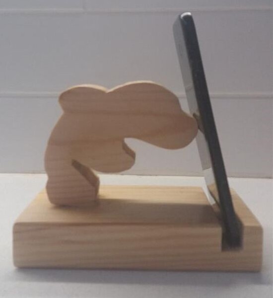 Intra απο ξύλο plywood 3mm-4mm πάχος - Dolphin Phone Stand Δίασταση 30x30 cm Intraeaxys-pok34dd7