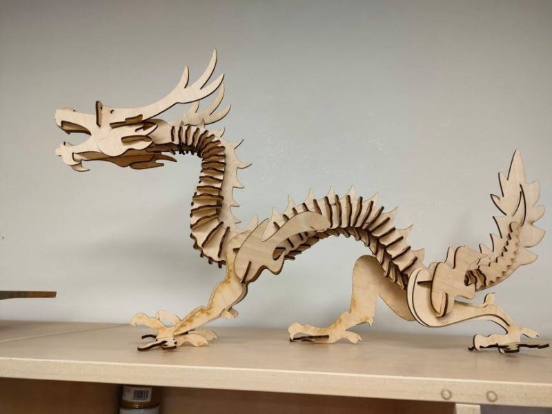 Intra απο ξύλο plywood 3mm-4mm πάχος - Dragon 3D Puzzle Δίασταση 30x30 cm Intraeaxys-lop32l61