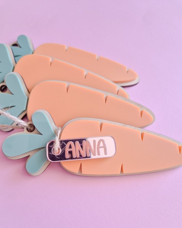 Intra απο ξύλο plywood 3mm-4mm πάχος - Καρότο Όνομα Ετικέτα Προσωποποιημένη Πασχαλινή Ετικέτα ονόματος Δίασταση 30x30 cm Intraeaxys-51ry8vdo