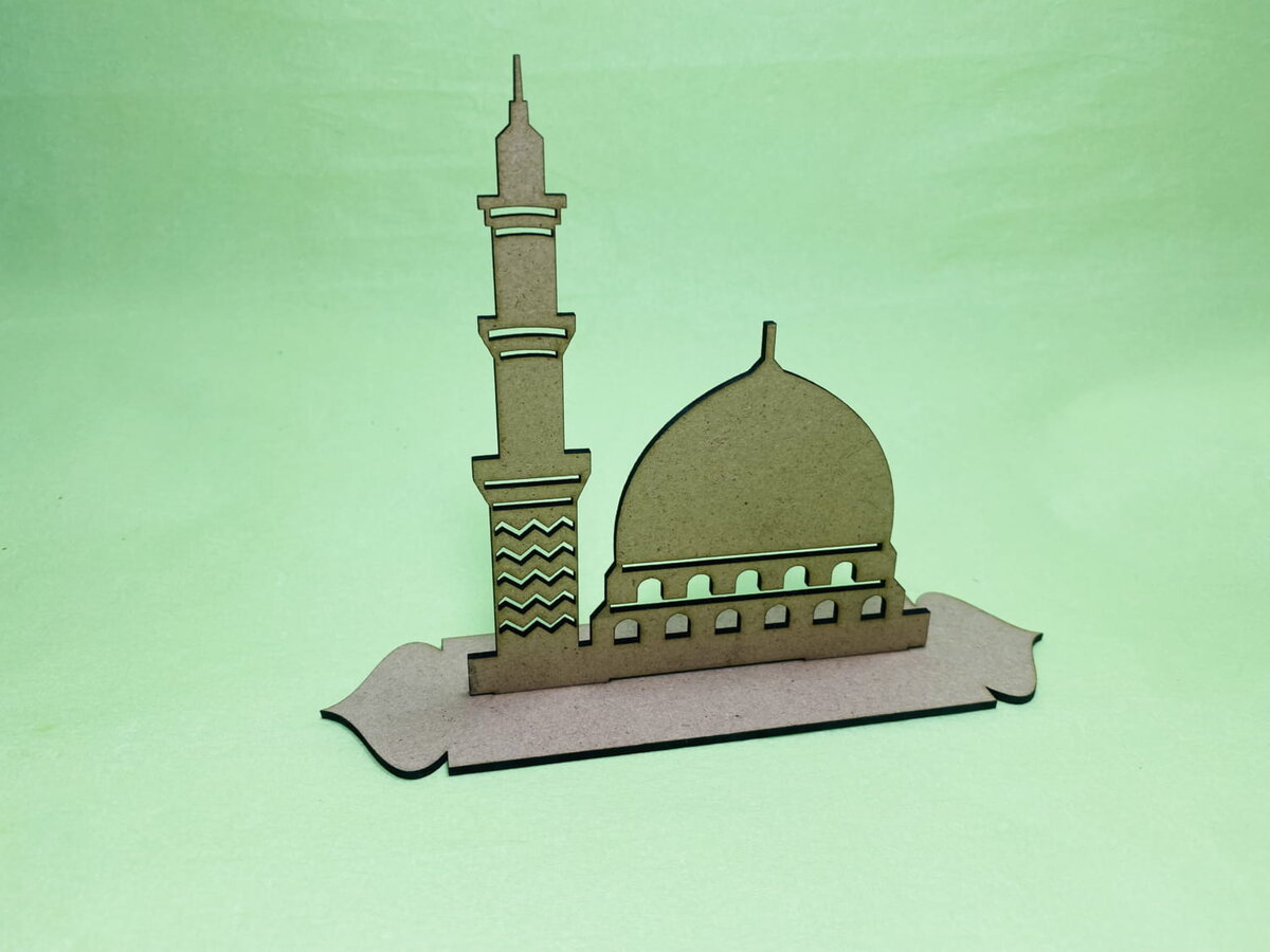 Intra απο ξύλο plywood 3mm-4mm πάχος - Masjid Nabawi Ξύλινη ισλαμική διακόσμηση δώρου Δίασταση 30x30 cm Intraeaxys-lopqxp57