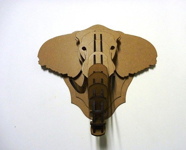 Intra απο ξύλο plywood 3mm-4mm πάχος - Τρισδιάστατο παζλ Asian Elephant Head Trophy Δίασταση 30x30 cm Intraeaxys-joed9v91