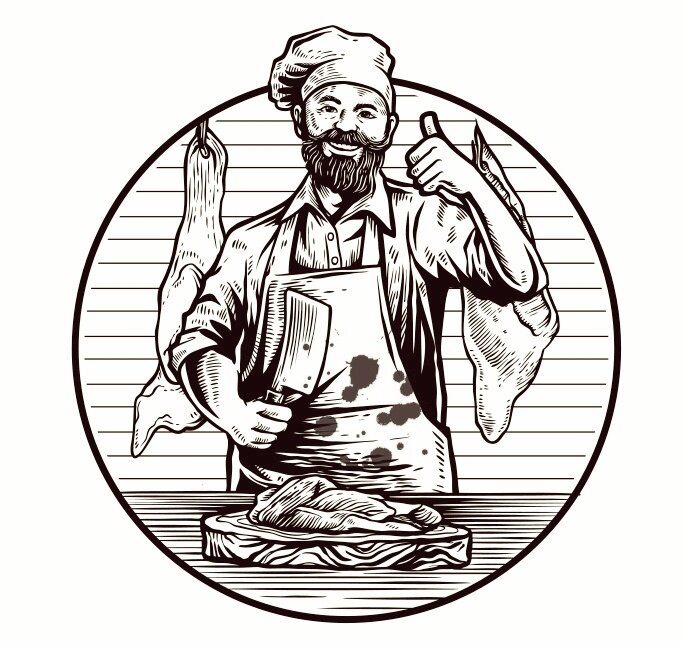 Intra απο ξύλο plywood 3mm-4mm πάχος - Χαράξτε την αφίσα του χασάπη Δίασταση 30x30 cm Intraeaxys-6o3yq0j7