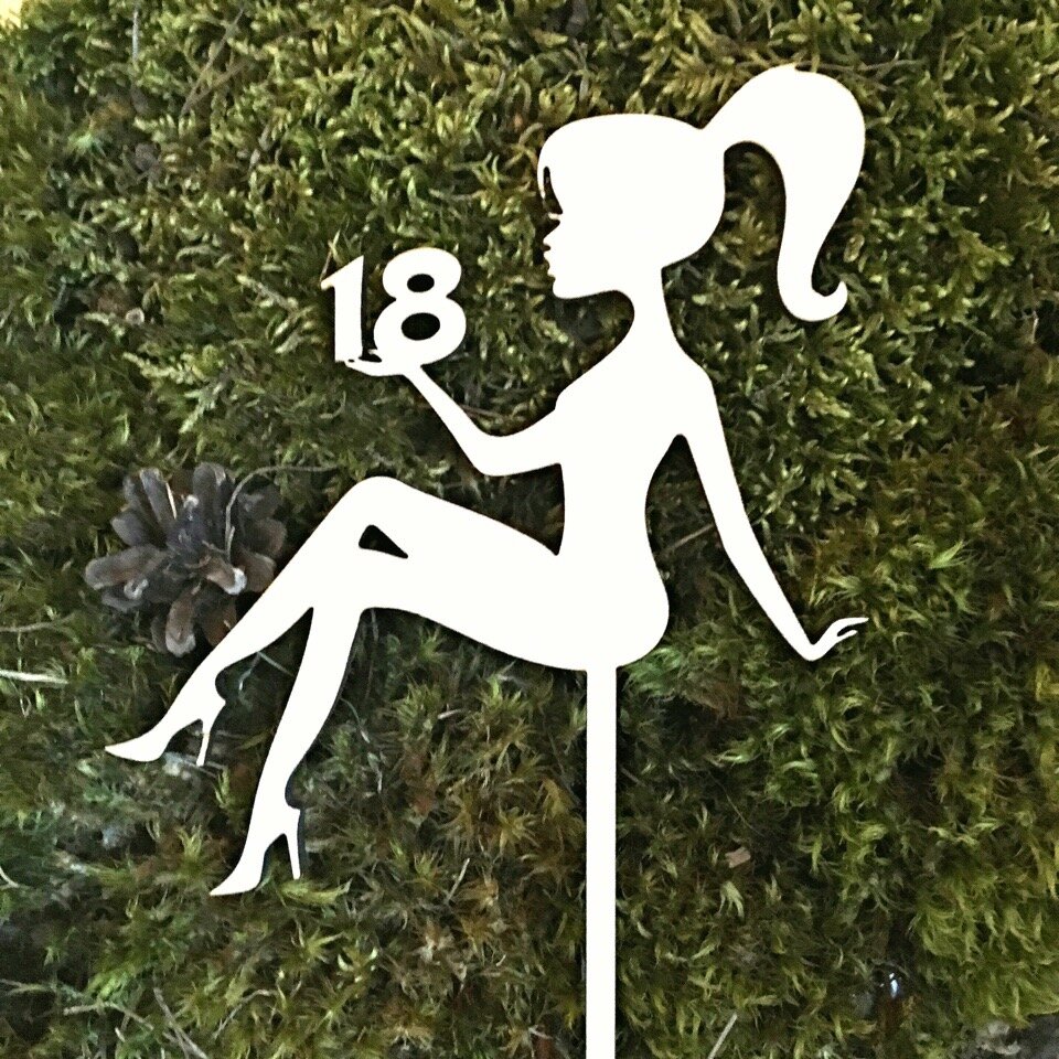 Intra απο ξύλο plywood 3mm-4mm πάχος - Πρότυπο για κορίτσια 18ων γενεθλίων Cake Topper Δίασταση 30x30 cm Intraeaxys-67wl4gl1