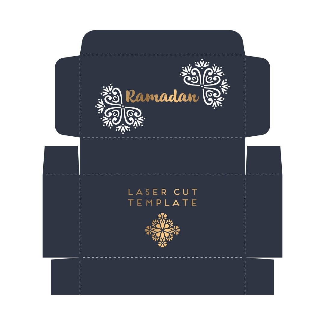 Intra απο ξύλο plywood 3mm-4mm πάχος - Πρότυπο κουτιού δώρου για το Ραμαζάνι Δίασταση 30x30 cm Intraeaxys-pok3x5k7