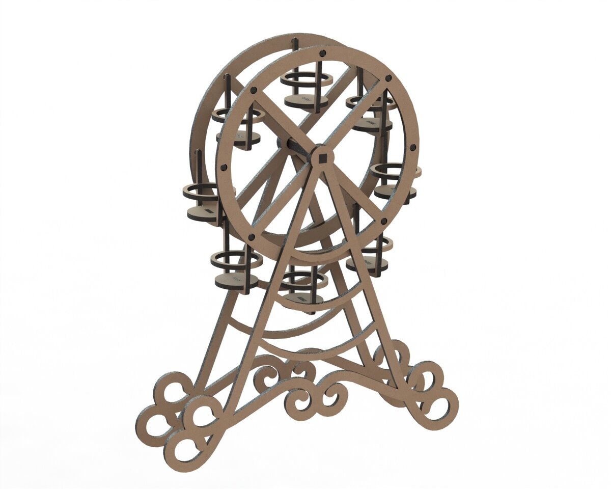 Intra απο ξύλο plywood 3mm-4mm πάχος - Οθόνη Cupcake Wheel Ferris Δίασταση 30x30 cm Intraeaxys-m1d6v2x7