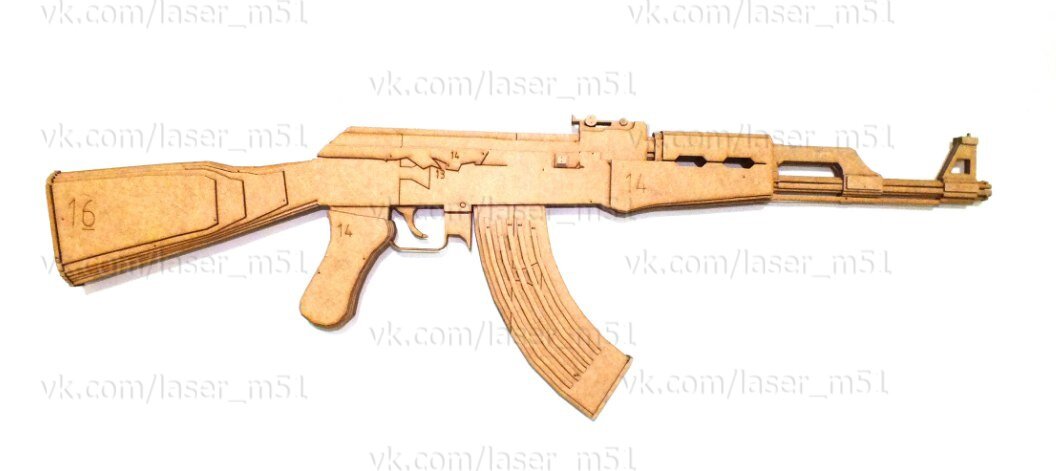 Intra απο ξύλο plywood 3mm-4mm πάχος - Τυφέκιο AK-47 Δίασταση 30x30 cm Intraeaxys-91jd0981