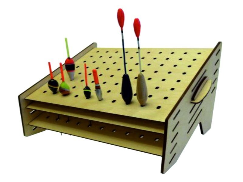 Intra απο ξύλο plywood 3mm-4mm πάχος - Fishing Pole Float Stand 25×35 Δίασταση 30x30 cm Intraeaxys-6o3yznp7