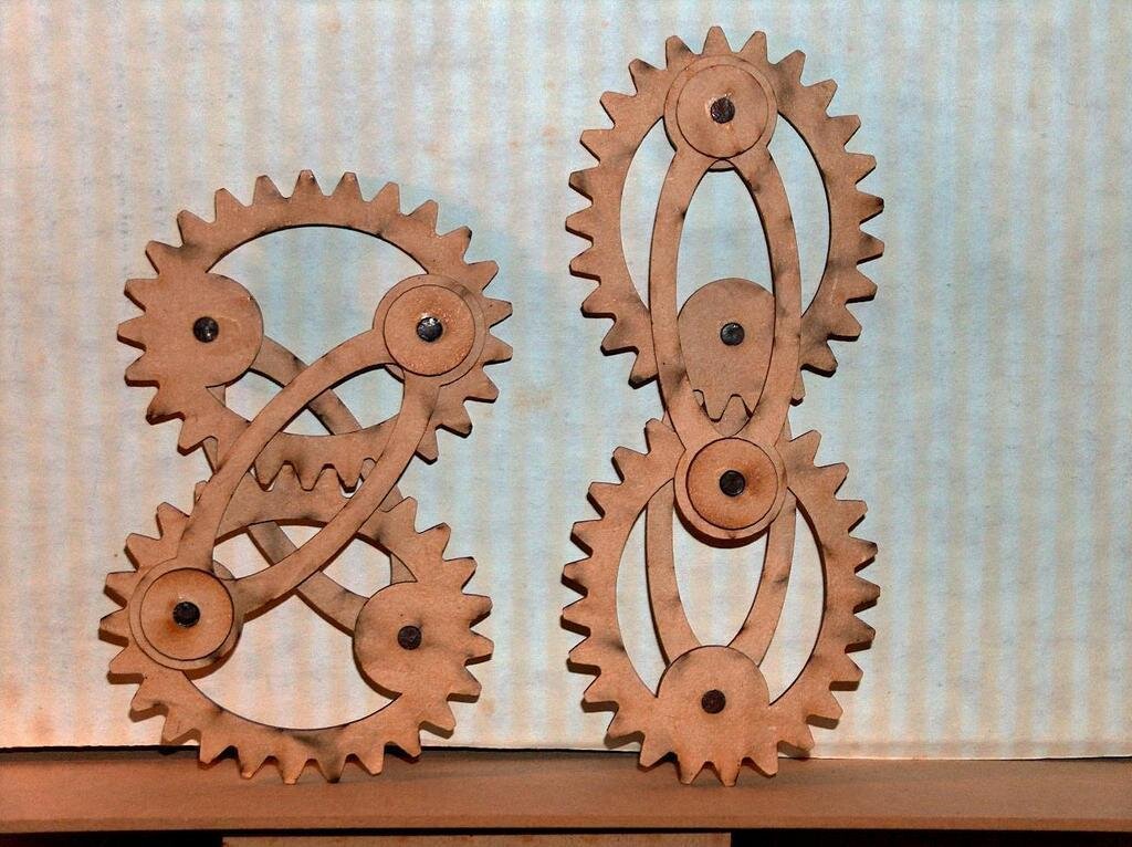 Intra απο ξύλο plywood 3mm-4mm πάχος - Crosslink Ellipse Gears Δίασταση 30x30 cm Intraeaxys-yon0jjx7