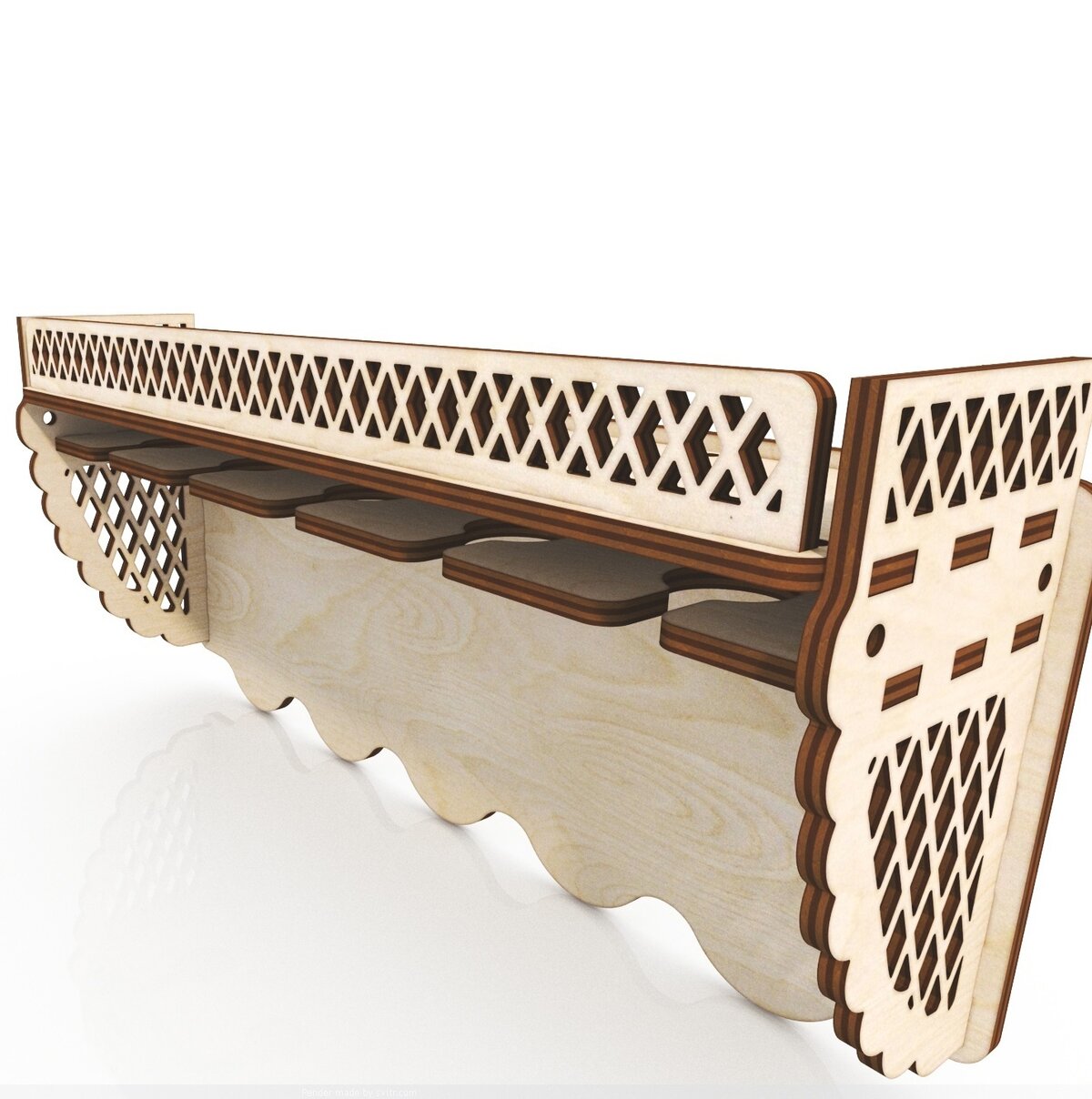 Intra απο ξύλο plywood 3mm-4mm πάχος - Επιτοίχια σχάρα κρασιού 4mm Δίασταση 30x30 cm Intraeaxys-yon042g7