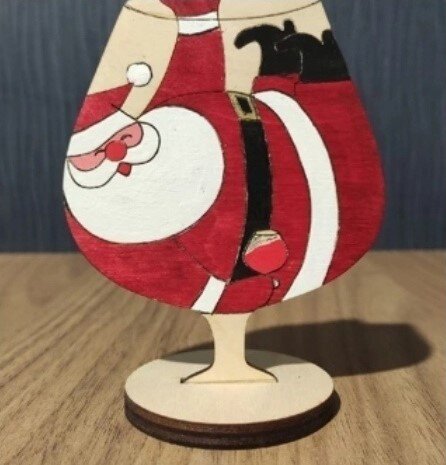 Σετ των 2 Intra απο ξύλο plywood 3mm-4mm πάχος - Χριστουγεννιάτικα στολίδια Santa Gnome Δίασταση 10x10 cm Intraeaxys-eo0qpz51