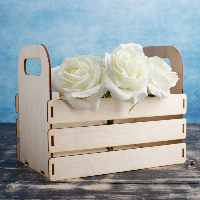 Intra απο ξύλο plywood 3mm-4mm πάχος - Καλάθι λουλουδιών Δίασταση 30x30 cm Intraeaxys-ro6ywn67