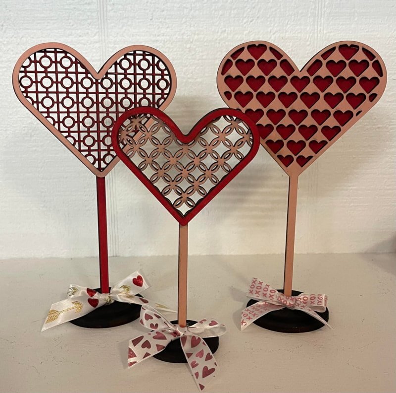 Intra απο ξύλο plywood 3mm-4mm πάχος - Heart Shelf Sitter 3 τεμ Δίασταση 30x30 cm Intraeaxys-eo4nyxy7