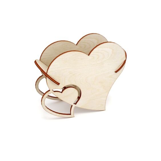 Intra απο ξύλο plywood 3mm-4mm πάχος - Κουτί κοσμημάτων Floral Heart Box Δίασταση 30x30 cm Intraeaxys-eoxlgpxo