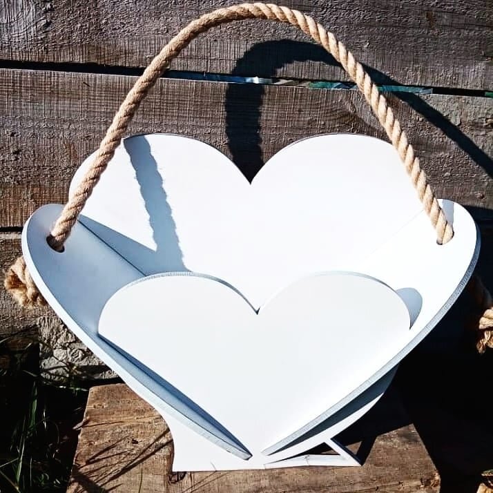 Intra απο ξύλο plywood 3mm-4mm πάχος - Καλάθι λουλουδιών σε σχήμα καρδιάς Δίασταση 30x30 cm Intraeaxys-d1lv88yo