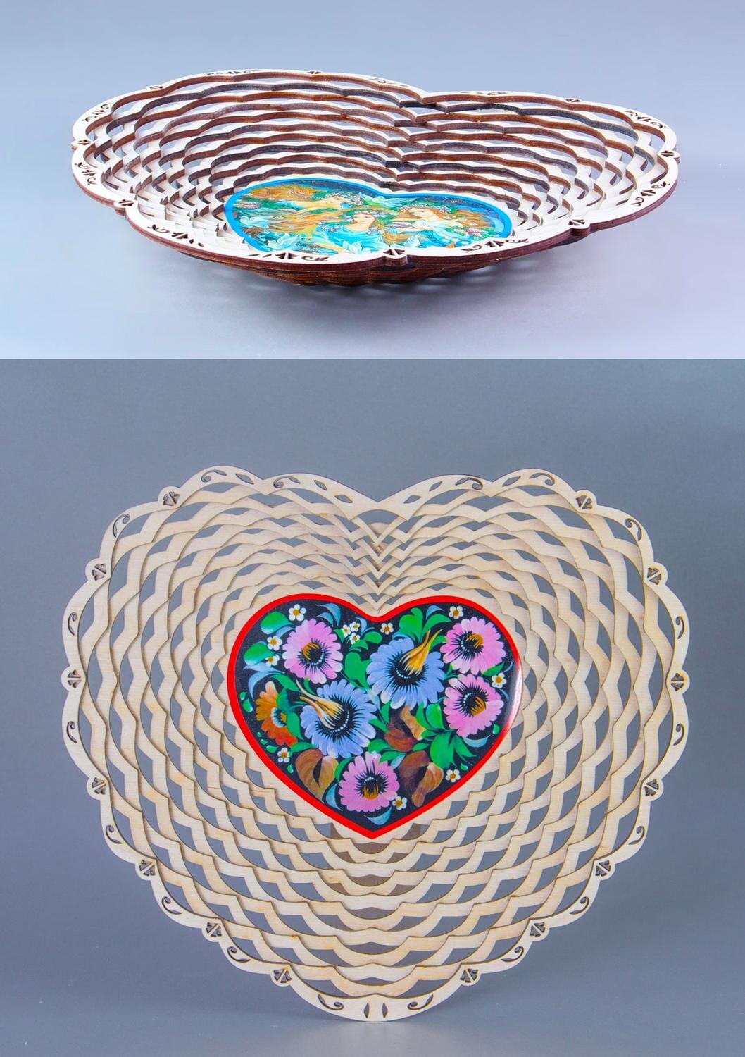 Intra απο ξύλο plywood 3mm-4mm πάχος - Καλάθι φρούτων λουλουδιών Καλάθι καραμελών Δίασταση 30x30 cm Intraeaxys-6o3yjdr7