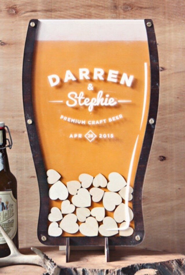 Intra απο ξύλο plywood 3mm-4mm πάχος - Διακόσμηση γάμου Beer Glass Heart Drop Box Δίασταση 30x30 cm Intraeaxys-eo0q9n91