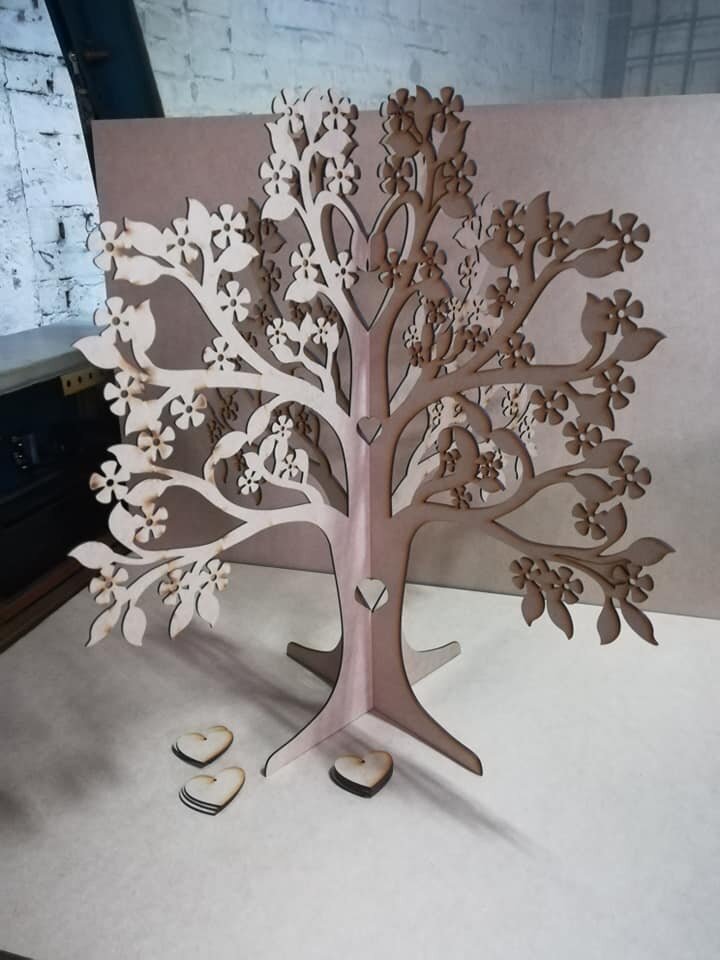 Intra απο ξύλο plywood 3mm-4mm πάχος - Βιβλίο επισκεπτών Signature Tree Wedding Δίασταση 30x30 cm Intraeaxys-eo20r537