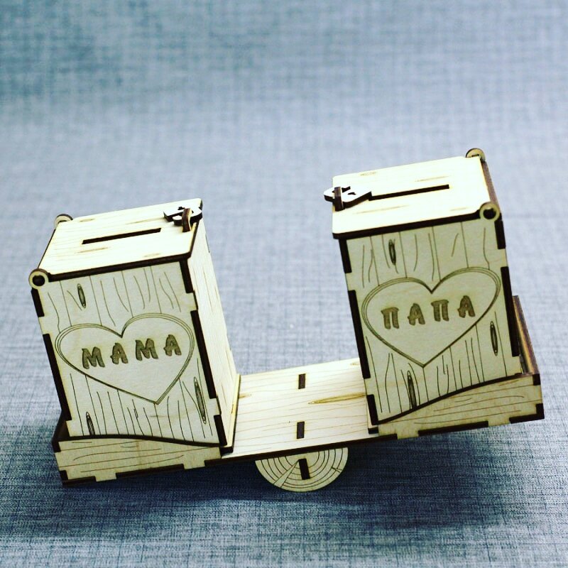 Intra απο ξύλο plywood 3mm-4mm πάχος - Κουμπαράς για τη μαμά μπαμπά Δίασταση 30x30 cm Intraeaxys-eo4qkzy7