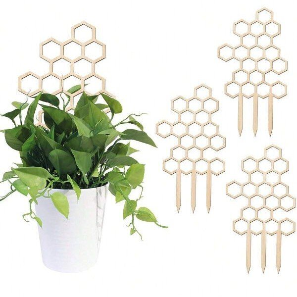 Intra απο ξύλο plywood 3mm-4mm πάχος - Ξύλινη κηρήθρα στήριξης φυτών Αναρριχητική βάση Δημιουργική δικτυωτή βάση αναρριχώμενων φυτών Δίασταση 30x30 cm Intraeaxys-51ry8gmo