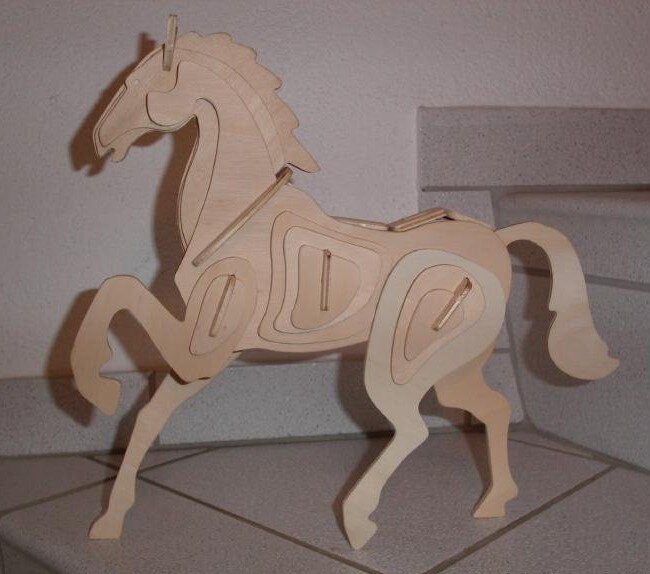 Intra απο ξύλο plywood 3mm-4mm πάχος - Horse 3D Puzzle 2mm Δίασταση 30x30 cm Intraeaxys-yon09p27