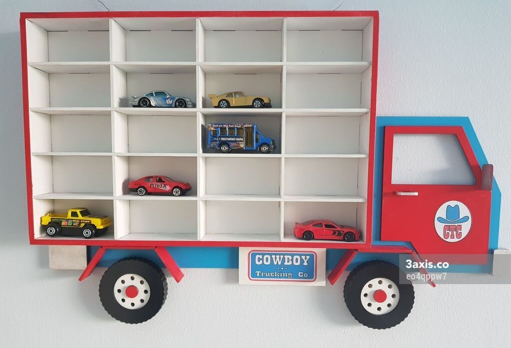 Intra απο ξύλο plywood 3mm-4mm πάχος - Εμφάνιση φορτηγού για αποθήκευση αυτοκινήτων παιχνιδιών Δίασταση 30x30 cm Intraeaxys-eo4qppw7