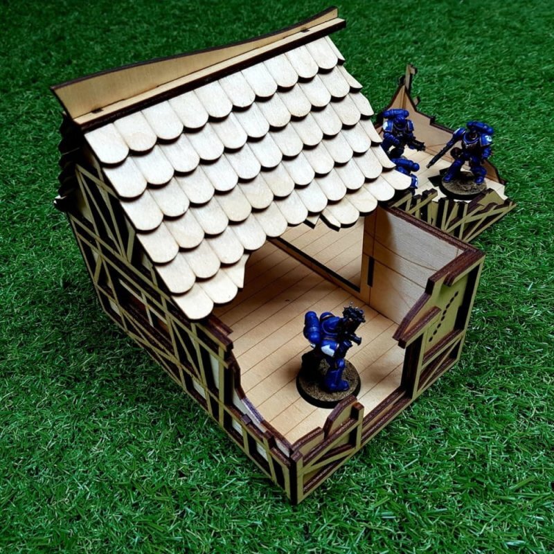 Intra απο ξύλο plywood 3mm-4mm πάχος - House Ruin For Wargame Δίασταση 40x50 cm Intraeaxys-d1lm2xpo