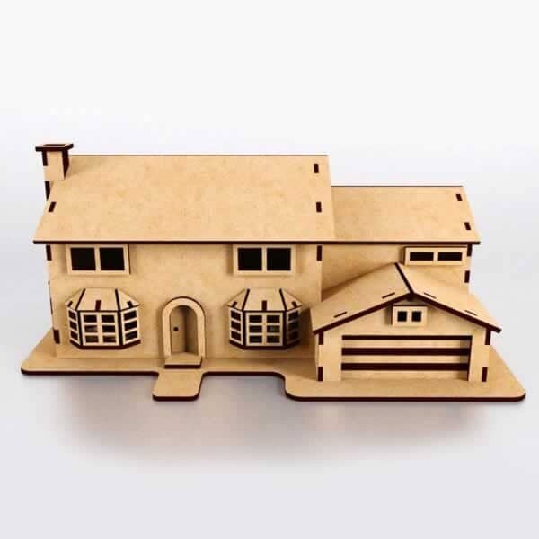 Intra απο ξύλο plywood 3mm-4mm πάχος - Simpsons House 3D παζλ Δίασταση 40x50 cm Intraeaxys-eoxlq2qo