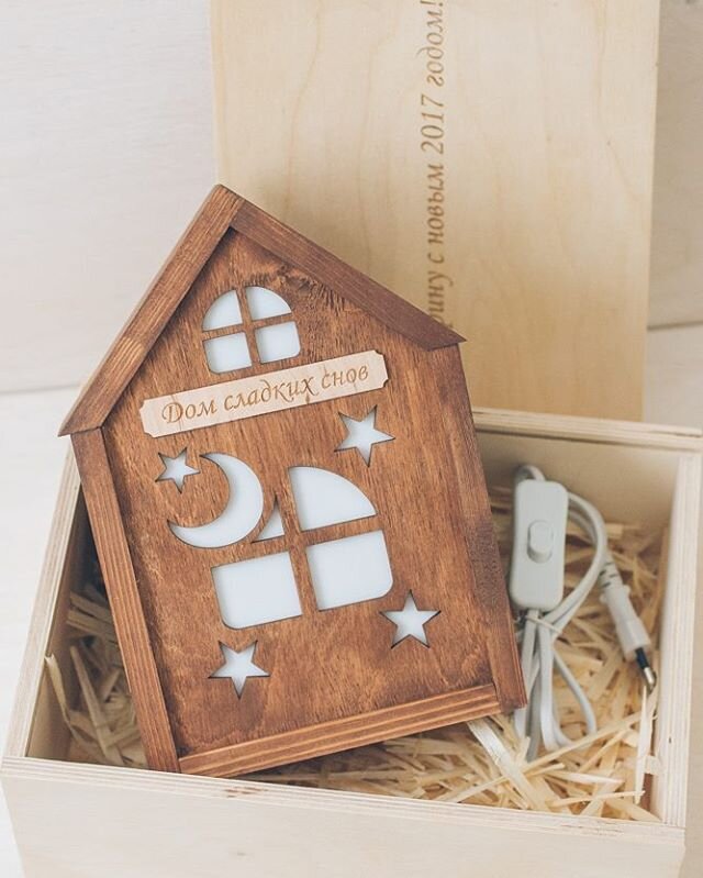 Intra απο ξύλο plywood 3mm-4mm πάχος - Διακοσμητικό φωτιστικό Moon Star Night Light Δίασταση 30x30 cm Intraeaxys-zo9yz9r7