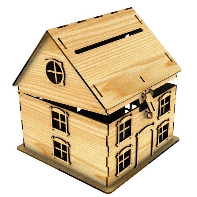 Intra απο ξύλο plywood 3mm-4mm πάχος - Κουτί καρτών Wedding House Δίασταση 40x50 cm Intraeaxys-ro6y5g67