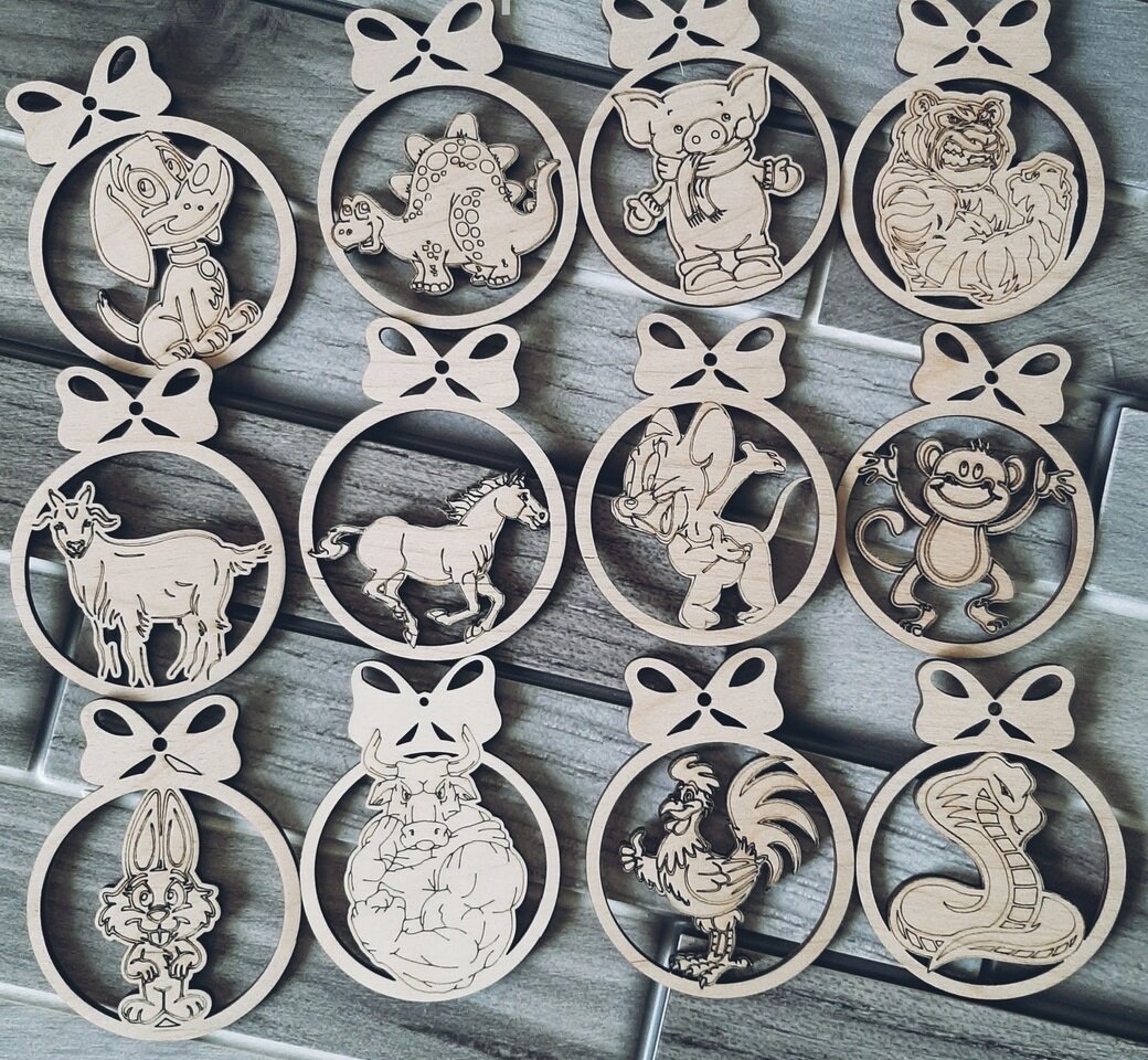 Intra απο ξύλο plywood 3mm-4mm πάχος - Διακοσμητικά σύμβολα κινεζικού νέου έτους Δίασταση 30x30 cm Intraeaxys-6o3y3jq7