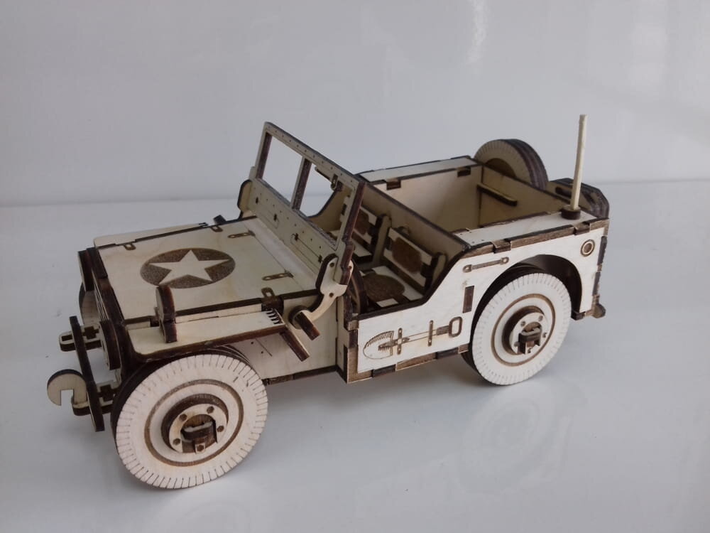 Intra απο ξύλο plywood 3mm-4mm πάχος - Jeep 3D Δίασταση 30x30 cm Intraeaxys-zo9yd6x7