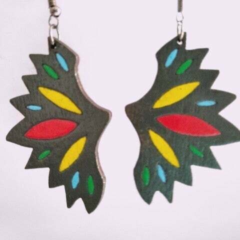 Σετ των 3 Intra απο ξύλο plywood 3mm-4mm πάχος - Κοσμήματα με σκουλαρίκια πεταλούδα Δίασταση 3x3 cm Intraeaxys-91jd3m41