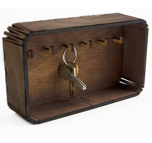 Σετ των 3 Intra απο ξύλο plywood 3mm-4mm πάχος - Key Keeper Box Μπρελόκ Βάση τοίχου Δίασταση 5x5 cm Intraeaxys-eo4q05y7