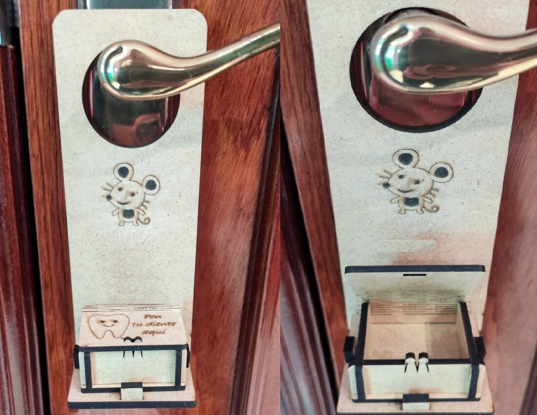 Intra απο ξύλο plywood 3mm-4mm πάχος - Κρεμάστρα πόρτας Tooth Fairy Δίασταση 30x30 cm Intraeaxys-eo0q2501