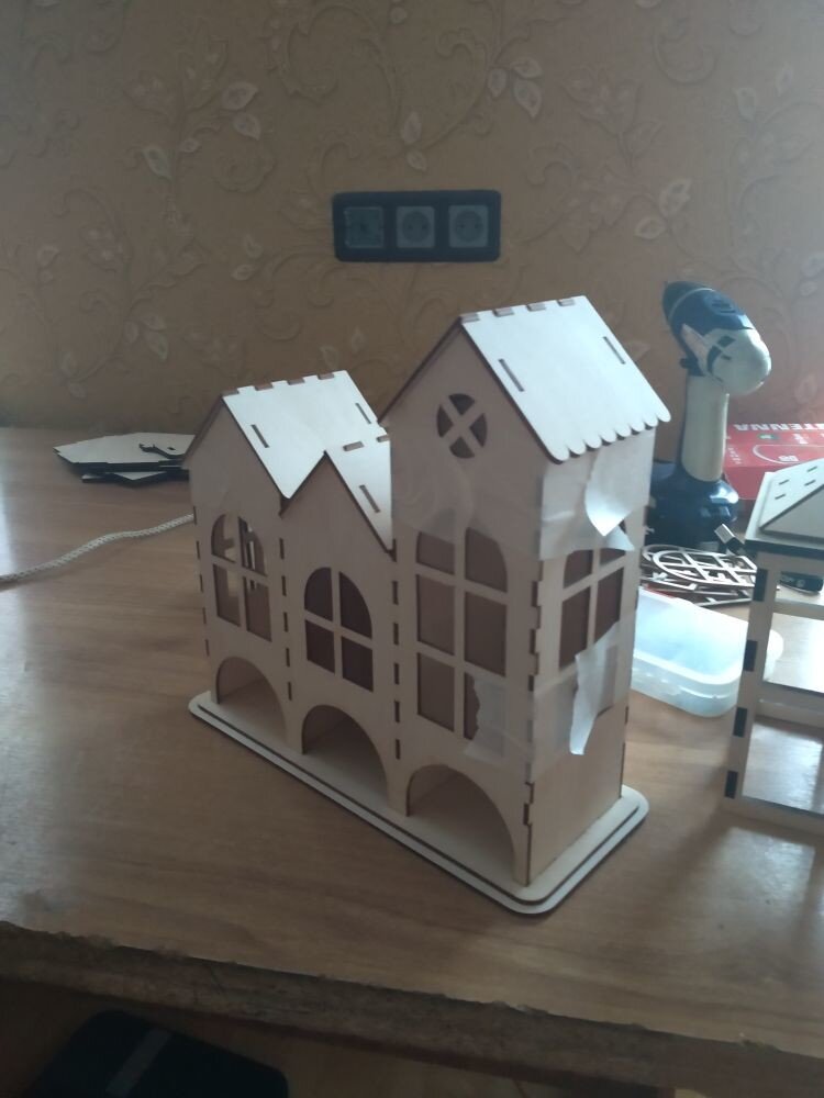 Intra απο ξύλο plywood 3mm-4mm πάχος - Σπίτι τσαγιού, πρότυπο κιβωτίου θήκης τσαγιού Δίασταση 40x50 cm Intraeaxys-m1d6gy37