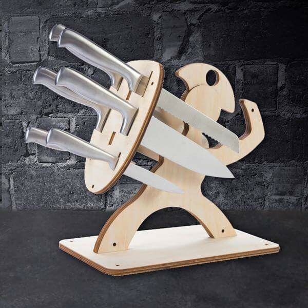 Intra απο ξύλο plywood 3mm-4mm πάχος - Spartan Knife Block Δίασταση 30x30 cm Intraeaxys-p7ymkr7q