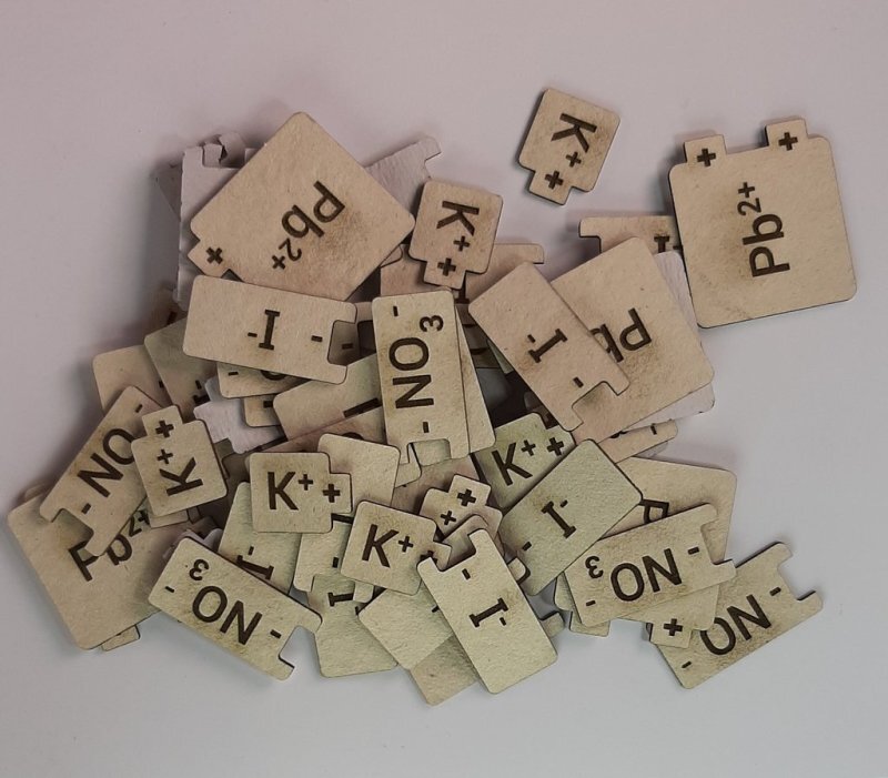 Intra απο ξύλο plywood 3mm-4mm πάχος - Άτομα και Ιόντα για Μαθήματα Χημείας Δίασταση 30x30 cm Intraeaxys-p7yrmm6o