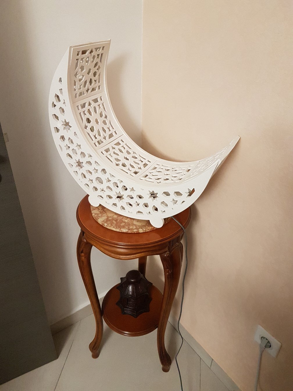 Intra απο ξύλο plywood 3mm-4mm πάχος - Κουτί φωτός νύχτας Crescent Moon Lamp Δίασταση 30x30 cm Intraeaxys-d1lvx4zo
