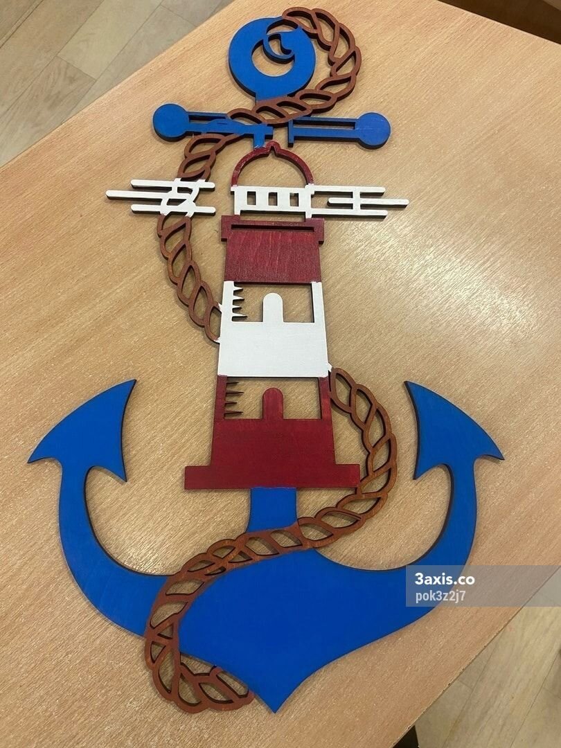 Intra απο ξύλο plywood 3mm-4mm πάχος - Διακόσμηση τοίχου Φάρου Δίασταση 30x30 cm Intraeaxys-pok3z2j7