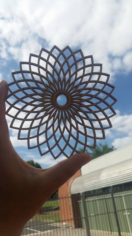Intra απο ξύλο plywood 3mm-4mm πάχος - Mandala 2 Arcs Δίασταση 30x30 cm Intraeaxys-joerdz57