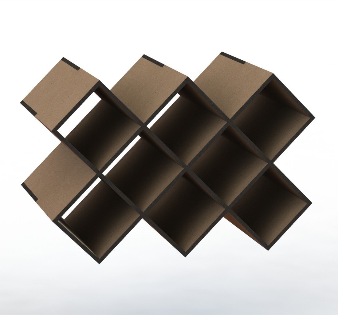 Intra απο ξύλο plywood 3mm-4mm πάχος - Wine Holder Home Ξύλινη ράφι κρασιού Ράφι μπουκαλιών ουίσκι Δίασταση 30x30 cm Intraeaxys-pok3zq97