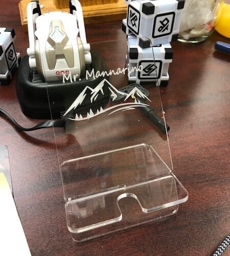 Intra απο ξύλο plywood 3mm-4mm πάχος - Κενή ακρυλική βάση τηλεφώνου Δίασταση 30x30 cm Intraeaxys-078y065o