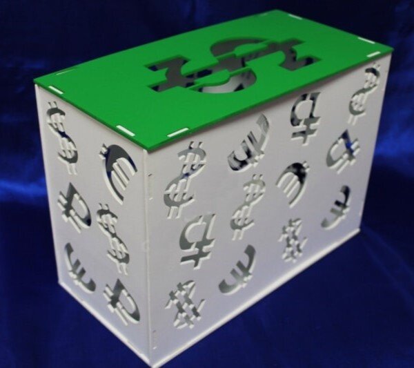 Intra απο ξύλο plywood 3mm-4mm πάχος - Piggy Bank Sign Dollar Δίασταση 30x30 cm Intraeaxys-yon02r27